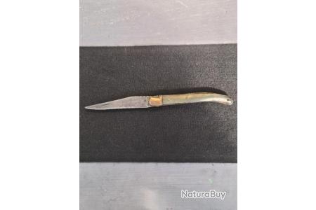Ancien Couteau Laguiole Arbalète Enfant - Début XXe - Manche Os Blanc