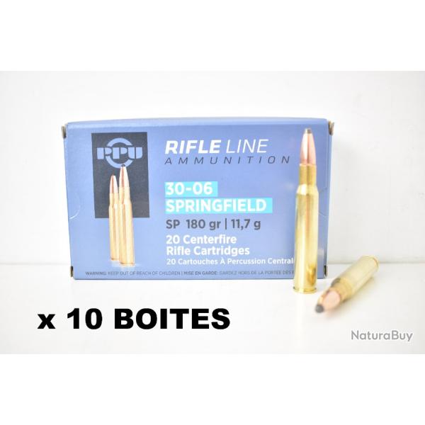 10 Boites de Balles Partizan 30-06 SP 180gr