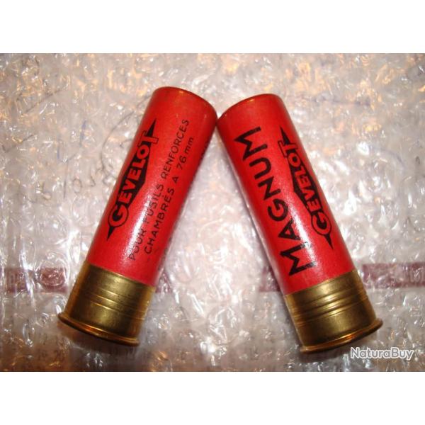 1 cartouche Gevelot 12 Magnum carton rouge vernis