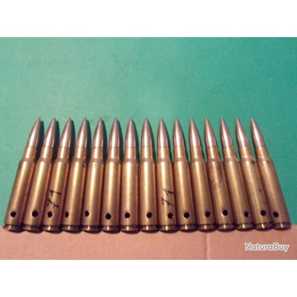 1 boite d'origine avec 15 munitions 7,5 MAS sur lames chargeur, Mle 1929 C de 71, neutralises