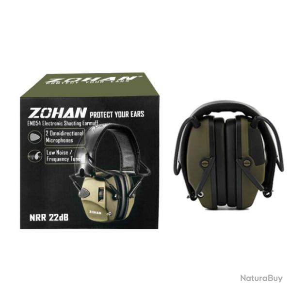 Casque Anti-Bruit ZOHAN R�duction de Bruits Couleur Vert 23db Protection Chasse Bricolage Tir