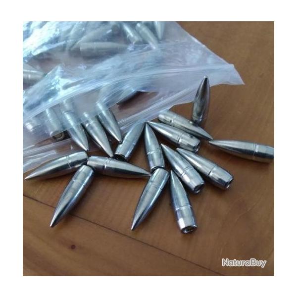 LOT 100 OGIVES cal .30 (7,62) 308 139gn - FMJBT balles chemis�es 9,6gr