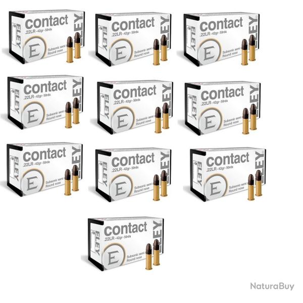 BALLE MUNITION ELEY CAL.22 CONTACT 42GR PAR 500