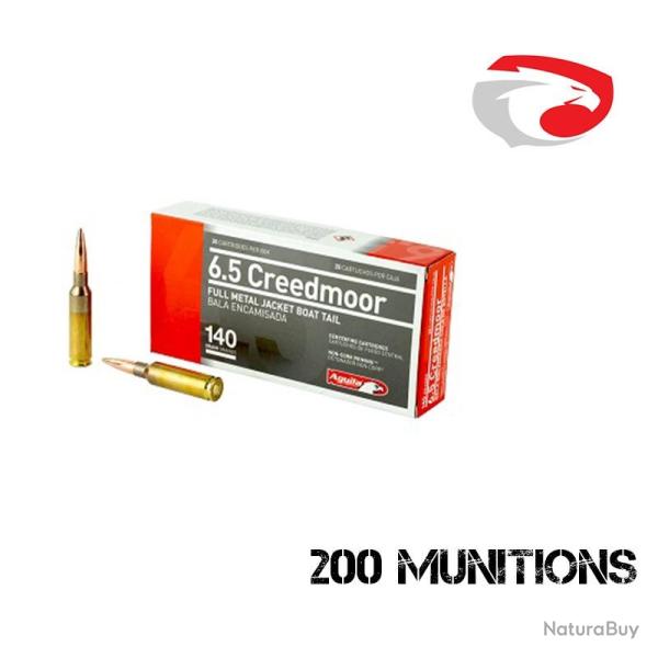 200 munitions AGUILA 6,5 creedmoor FMJBT 140 grains 