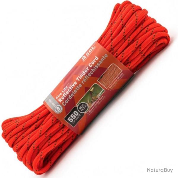 Paracorde 550 allume-feu SOL Fire Lite Reflective Tinder Cord
