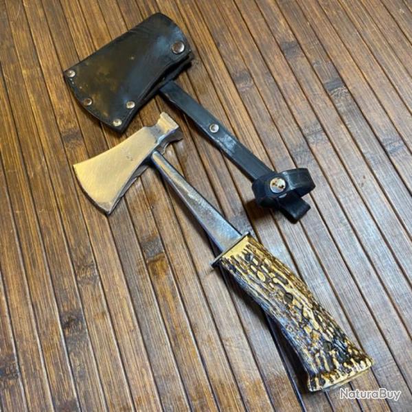 HACHETTE DE CAMP VINTAGE AVEC �TUIS CUIR