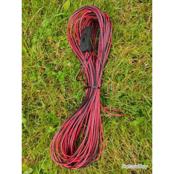 CBLE ELECTRIQUE 40 M + INTERRUTEUR ON/OFF