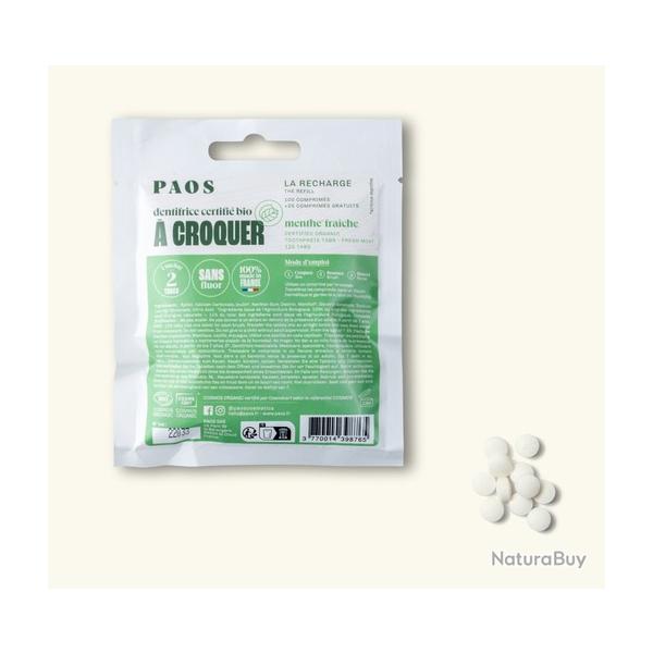 PAOS Recharge dentifrice � croquer - menthe fra�che - 125 comprim�s de 40gr