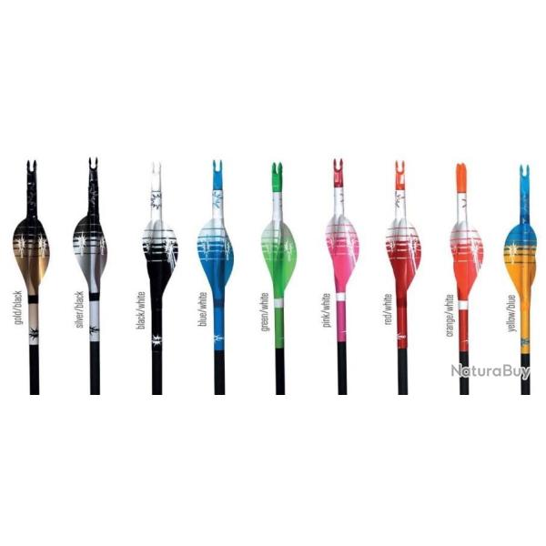 GASPRO - Plumes RECURVE 1.75" DROITIER (RH) NOIR ET BLANC