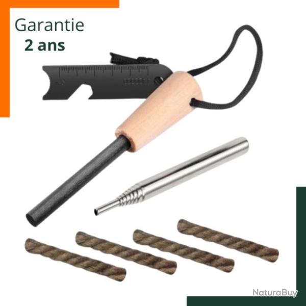 Pierre � feu de survie - 6 en 1 - 15 000 utilisations - Livraison rapide - Garantie 2 ans