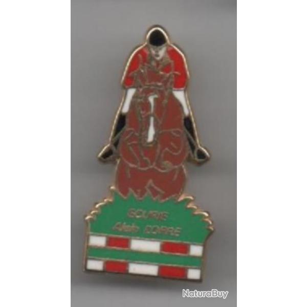 Pin's Cheval Sports Hippique Zamac Dor� � L'or Fin Ecurie Alain Lorre Ref 1714