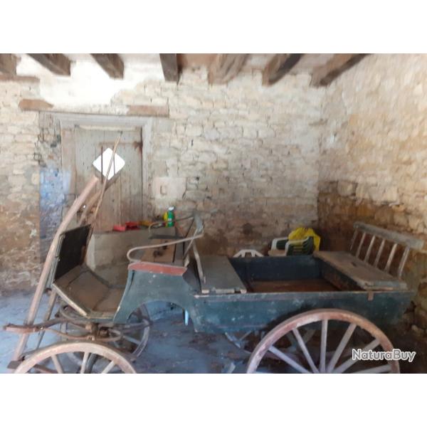 CALECHE hippomobile  ANCIENNE ( Break ) vers 1880  , 6 places ou jardini�re ..collection