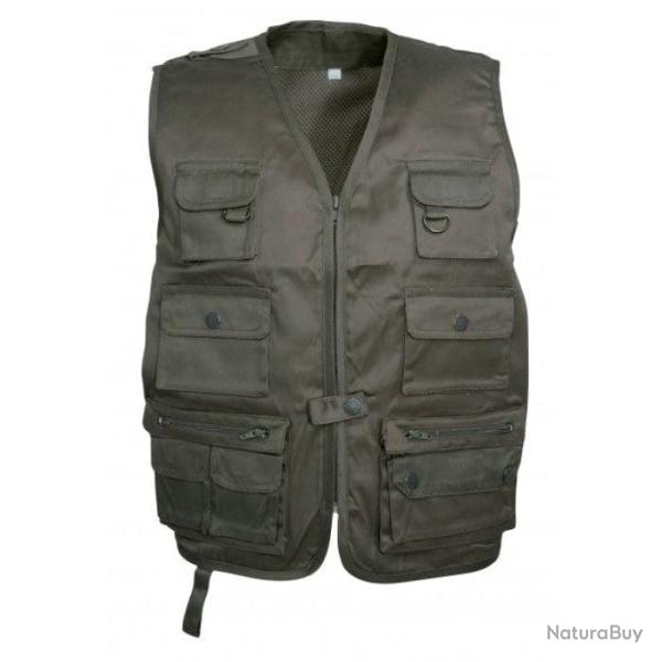 Gilet de chasse enfant Idaho Reporter Kaki Noir