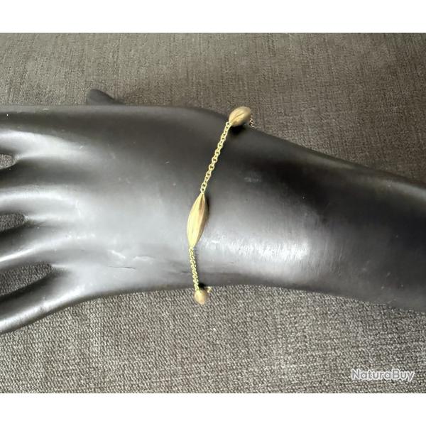 Bracelet or 18 carats - 4 navettes - 18 cm