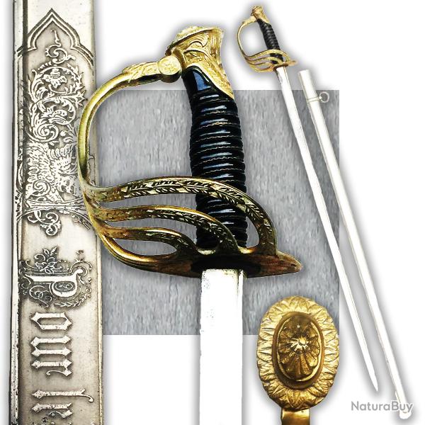 ABBL RARE SABRE BELGE D'OFFICIER M1889 '' POUR LE ROI ET LE PATRIE '' LEOPOLD III XIX ORIGINAL