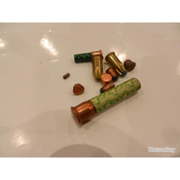 lot de 10 cartouches de collection dont une rare miniature