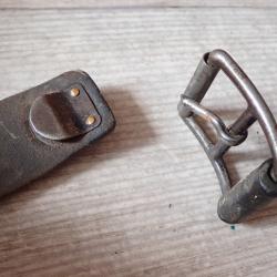 Ceinturon, ceinture pour &eacute;tui pistolet Suisse / porte fourreau ba&iuml;onnette Rubin Schmidt avec crochet