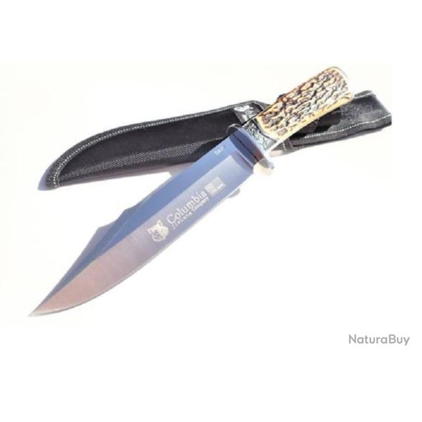 Poignard De Survie � Columbia � 30,5 Cm Acier Inoxydable Etui Ceinture Outdoor