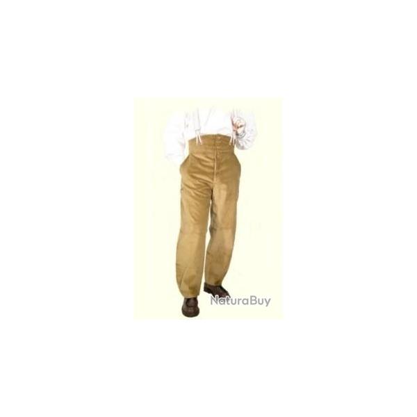 Pantalon largeot velours � tirants Le Laboureur Compagnon Noisette 46 Entrejambe 76 cm Avec genouill