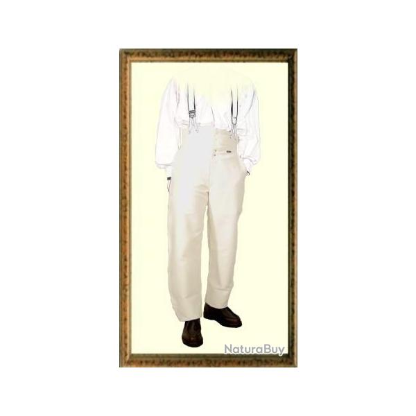 Pantalon Largeot Moleskine � Tirants Le Laboureur Ecru 58 Entrejambe 90 cm Genouill�res int�rieures