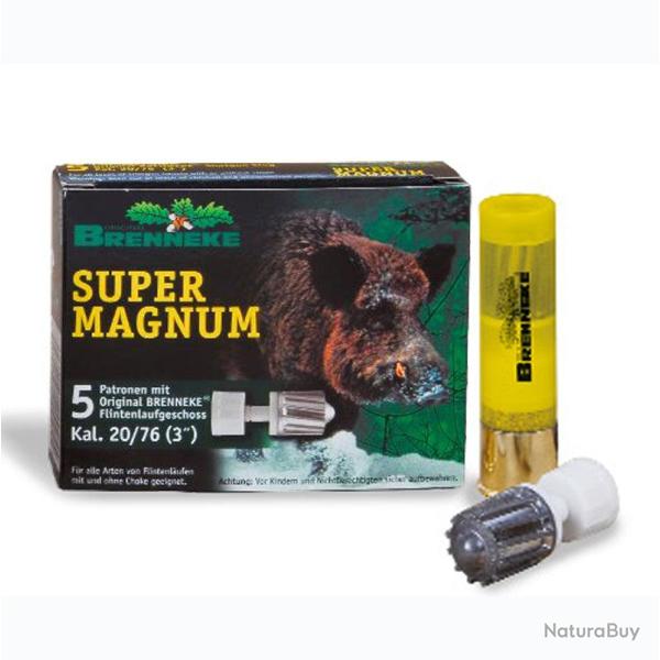 Cartouches Brenneke Super Magnum Cal.20/76 - Bo�te de 5 - Par 1