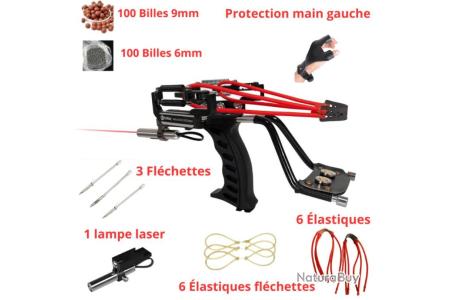 Fronde / lance pierres HAUTE PERFORMANCE + flèches métal lampe démontable + Accessoires Pêche Chasse - Lance-pierres (6403695