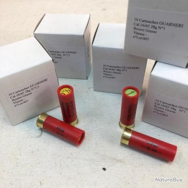 10 cartouches poudre noire chevrotine 9 grains calibre 16/65