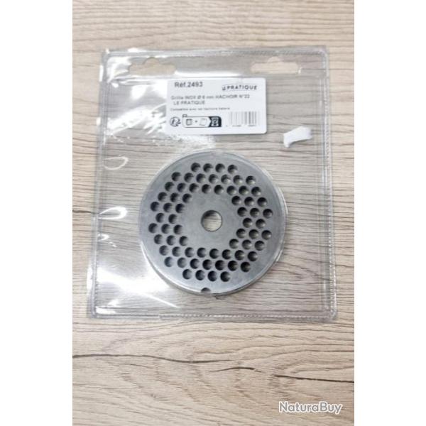 Grille inox hachoir 6 mm