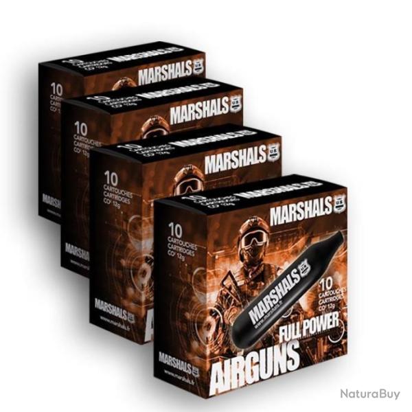 Cartouches Co2 12g puissance et une capacit maximale MARSHALS Black Power Pack 4 Box