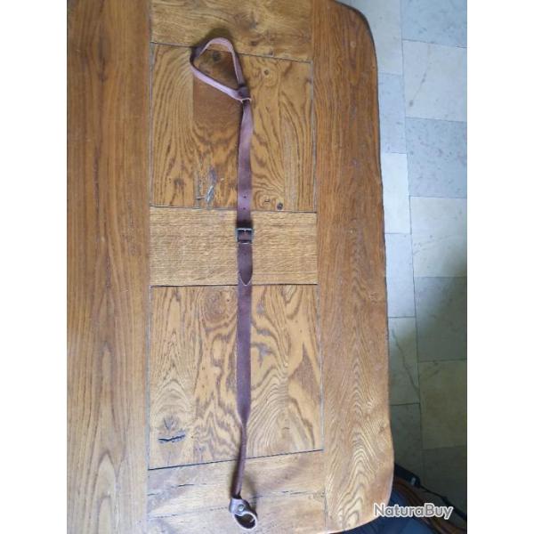 Bretelle lasso en cuir marron