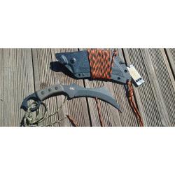 TOPS Karambit Lame Acier Carbone 19 cm Manche Micarta Etui Kydex Made In USA