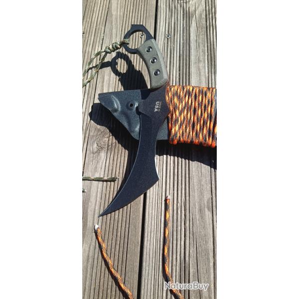 TOPS Karambit Lame Acier Carbone 19 cm Manche Micarta Etui Kydex Made In USA