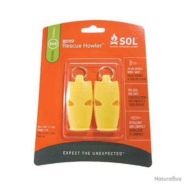 Kit de 2 sifflets de survie SOL