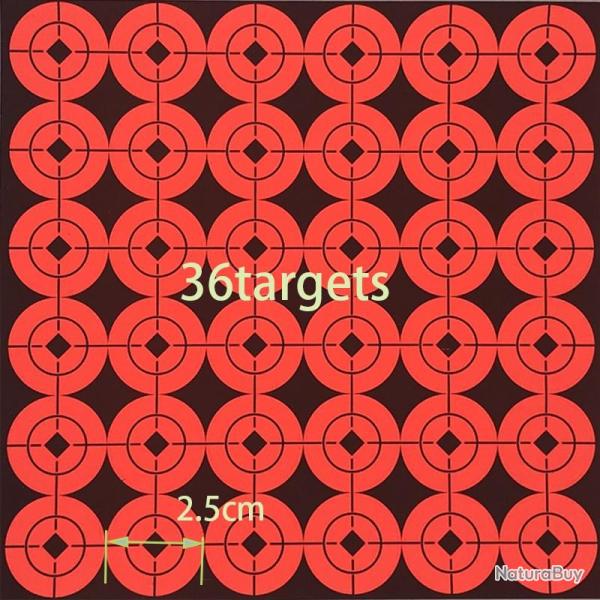 10 PLAQUETTES DE 36 CIBLES AUTOCOLLANTES
