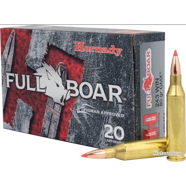 Munitions HORNADY cal.243win gmx full boar 80gr par 60
