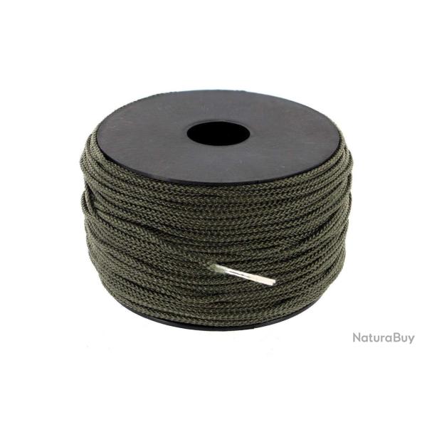 Cordeau tress� avec �me vert - Diam 4 mm - 100 m