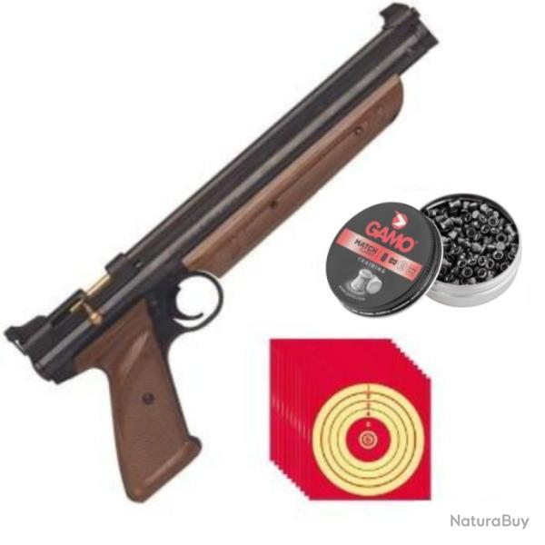 Pistolet P1377 Brown classic cal 4.5 8 J + 250 Plombs + 10 cibles