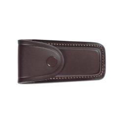 Etui Pielcu Cuir Moul&eacute; Doubl&eacute; - Marron Fonc&eacute; / 135x65x16 mm