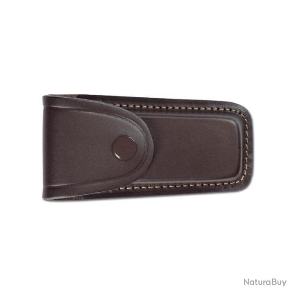 Etui Pielcu Cuir Moul� Doubl� - Marron Fonc� / 135x65x16 mm