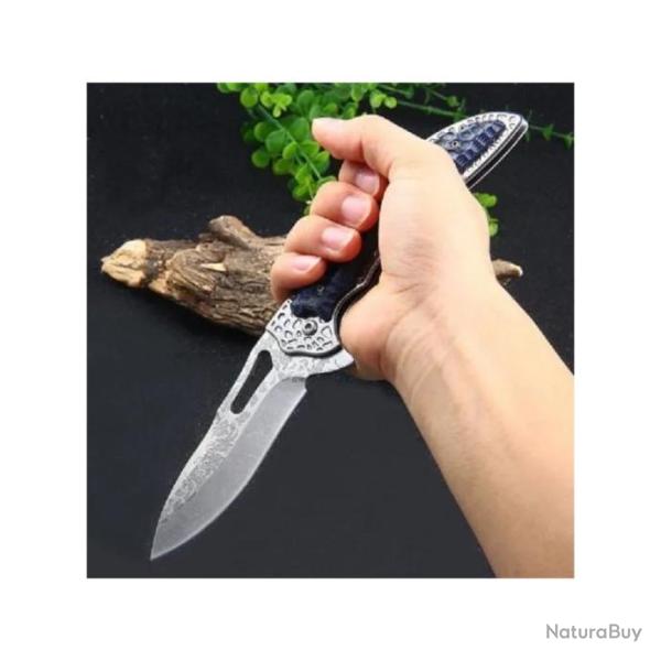 Couteau De Poche Columbia Sr Lame Style Damas 10 Cm Manche Style Damas 12 Cm