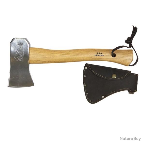 PR305105CHXA Hache Prandi 33 cm camping t�te polie et �tui en cuir