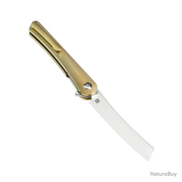 Couteau Kizer Mercury Bronze Manche Titane Lame Acier S35VN Sheepsfoot IKBS Framelock KI3645A1