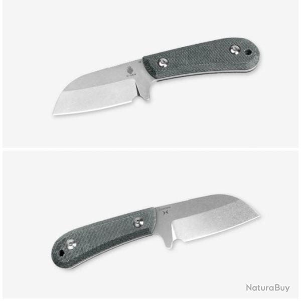 Couteau Kizer Deckhand Stonewash Lame Sheepsfoot Acier D2 Manche Micarta Etui Kydex KI1062A1