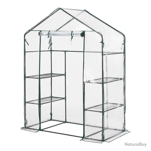 Serre de jardin en acier et PVC avec �tag�res int�gr�es 140 x 73 x 195 cm 03_0008250