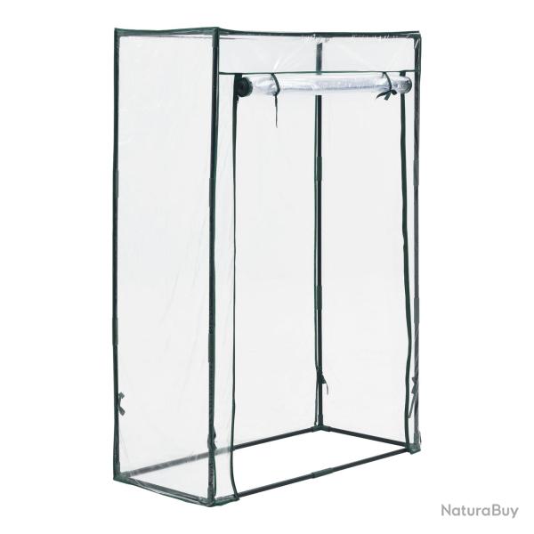 Serre de tomates terzigno en acier et PVC � porte zipp�e 100 x 50 x 150 cm 03_0008260