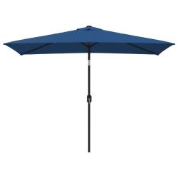 Parasol d'ext&eacute;rieur avec poteau en m&eacute;tal 300 x 200 cm azur&eacute; 02_0008282
