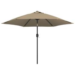 Parasol d'ext&eacute;rieur avec poteau en m&eacute;tal 300 cm taupe 02_0008281