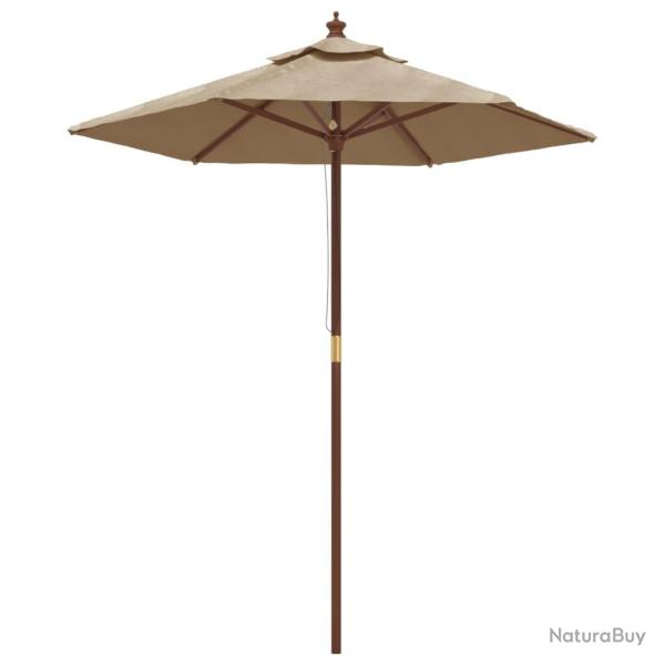 Parasol de jardin avec m�t en bois 196 x 231 cm taupe 02_0008357