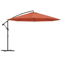 Parasol meuble de jardin en porte-&agrave;-fau x avec m&acirc;t aluminium 350 cm terre cuite 02_0008606