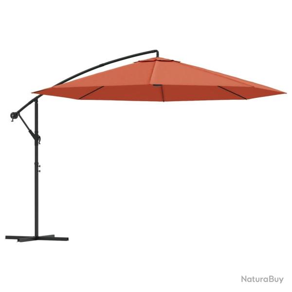 Parasol meuble de jardin en porte-�-fau x avec m�t aluminium 350 cm terre cuite 02_0008606